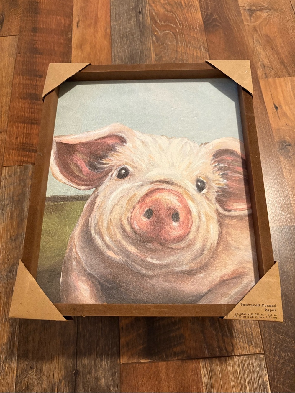 Playful Pig Canvas Wall Art - Pink Pig Portrait